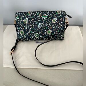 Tory Burch Kerrington Black Floral Crossbody Bag